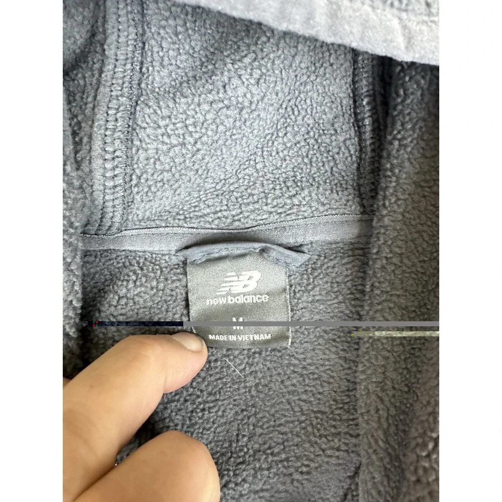 New Balance Men's Hoodie Full Zip Fleece Hooded Size M Medium Gray